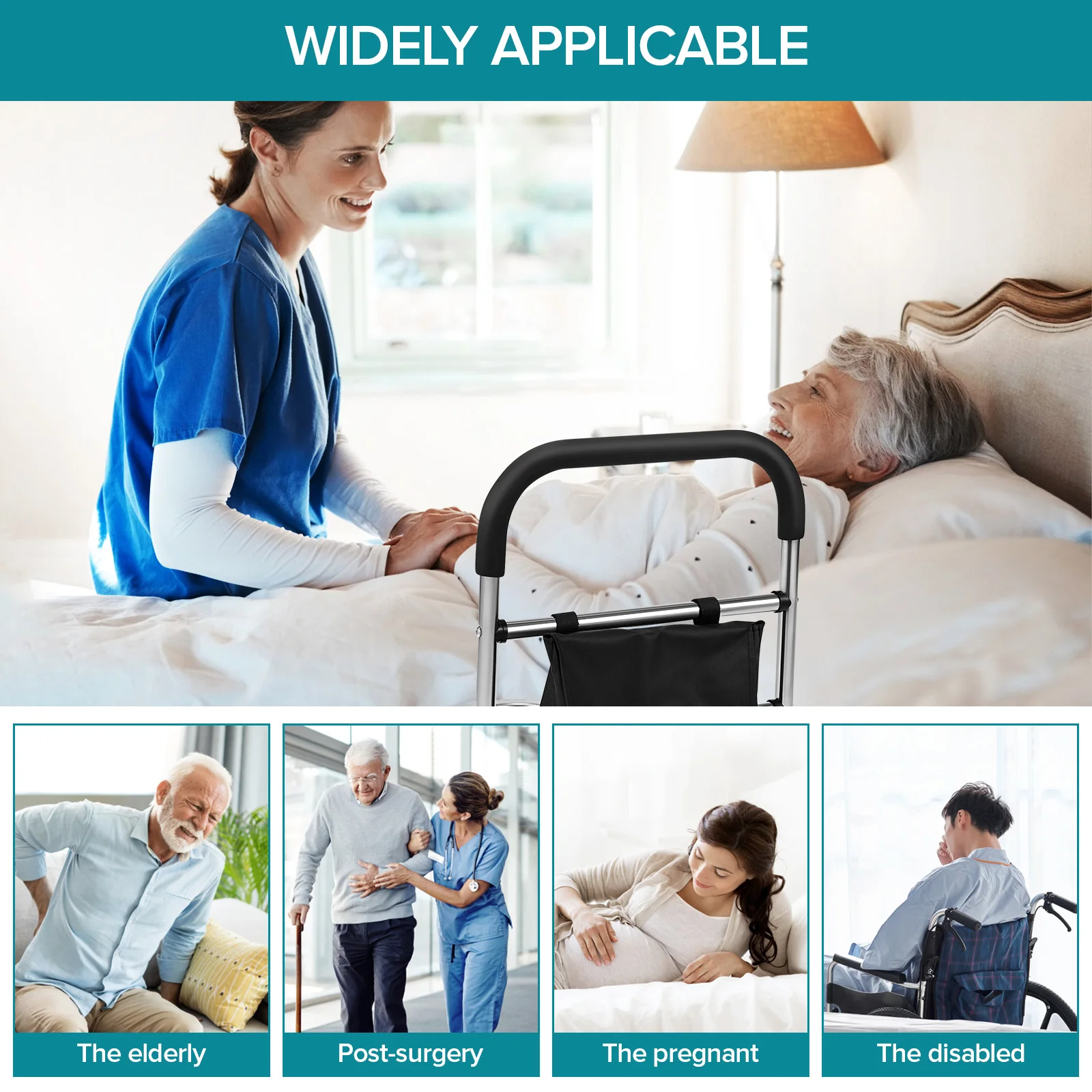 Adjustable Safety Bed Rail For Adult Standing Aid Elderly Bed Handle Seniors Safety Bed Railing For Pregnant Disabled People