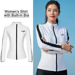 Women's Men's Swim Shirts Rash Guard Sun UV Protective T Shirts Quick Dry Tight Fit Water Surfing Swimming Running Tops Swimsuit