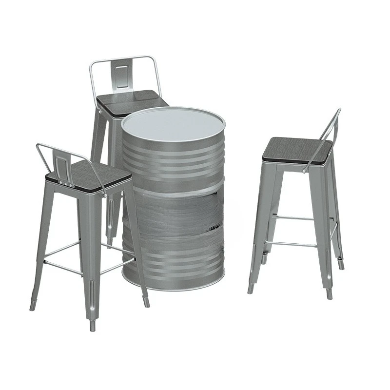 Trendy store oil drum tall table