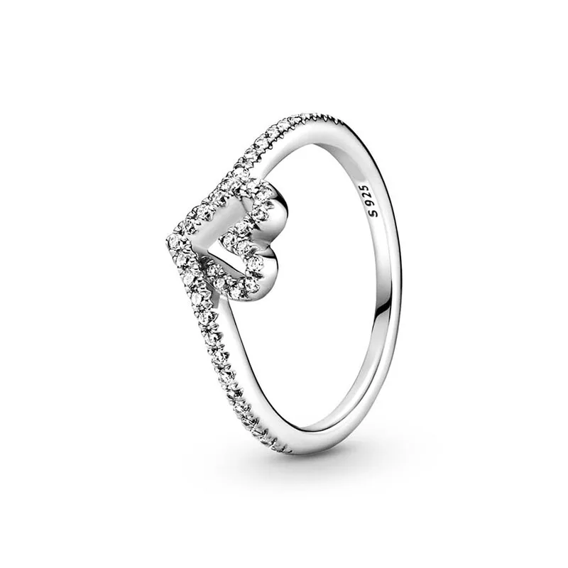 Bague en argent regardé 925 pour femme, bijoux à bricoler soi-même, bague coeur Wishbone, cadeau de mariage, Rotterdam, princesse, Europe