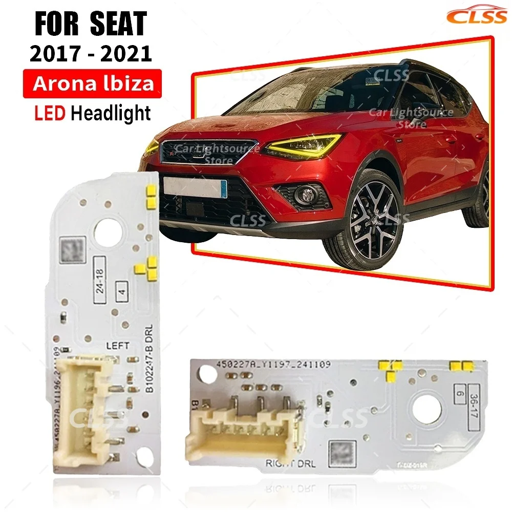Yellow Blue Red DRL LED Boards Light Source For SEAT Arona Ibiza Facelift KJ1 2017-2021 Daytime Running Lights Module 6F0941475