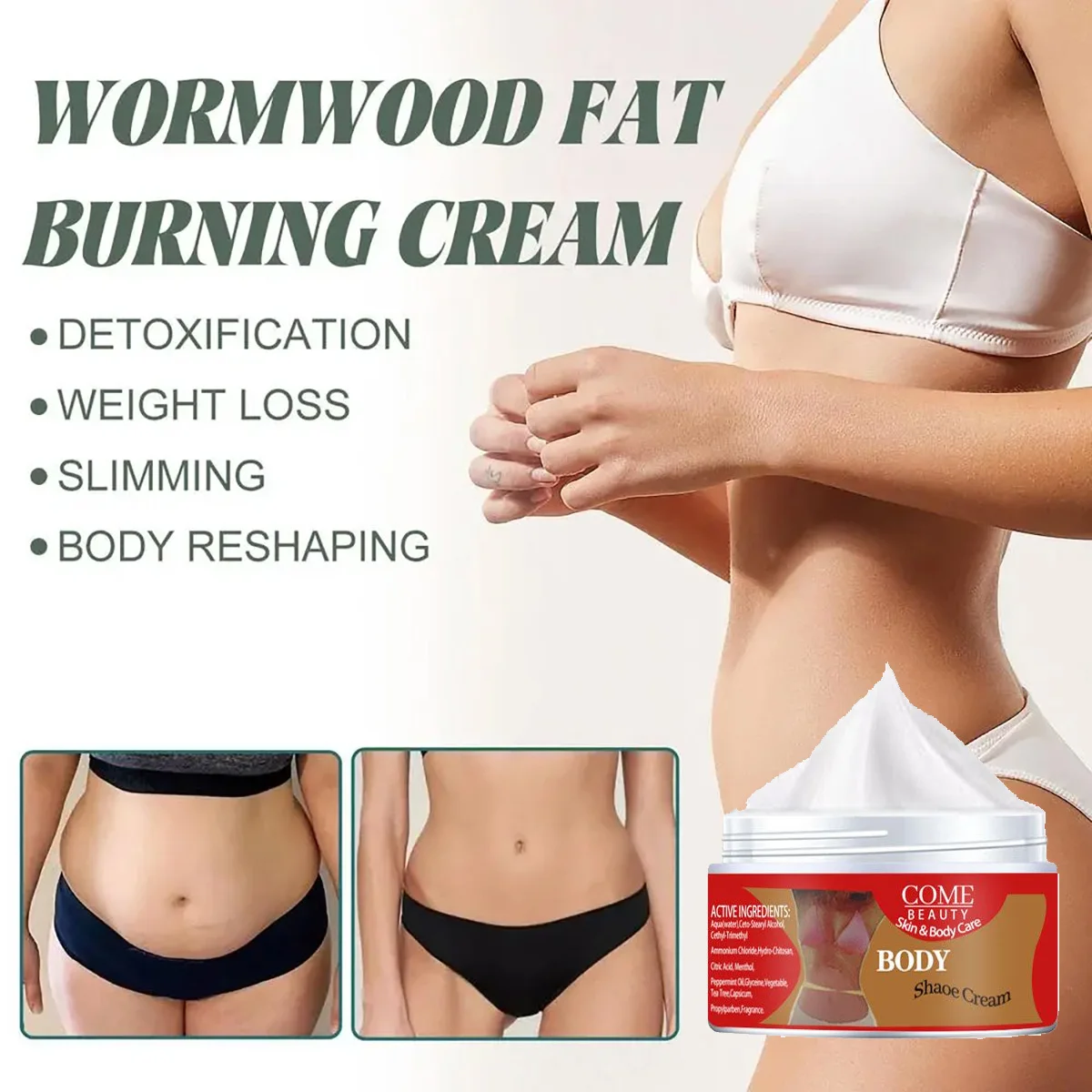 Body Wrap Shape Cream Slimming Fat Heat Burning Anti Cellulite Gel Reduction Massages Weight Loss