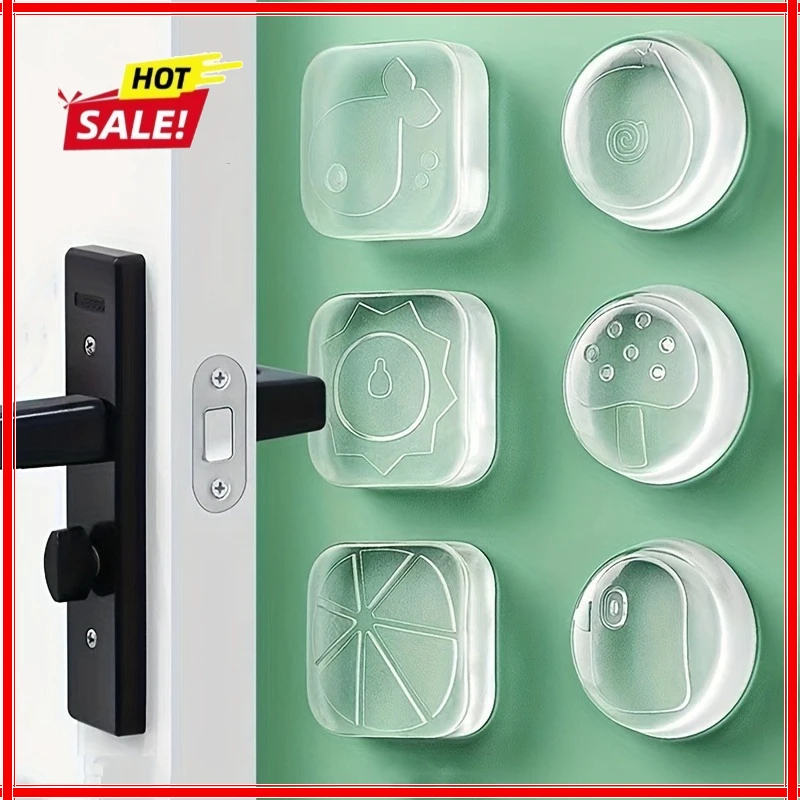 

6pcs Silicone Anti-Collision Mute Pads - Door Handle Cushions, Refrigerator Door Stickers, Door Stoppers, Cabinet Door Back Wall