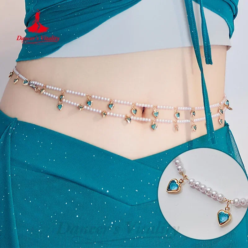 Belly Dance Performance Accessories for Women\'s Customized Exquisite Pearl Belt Girl\'s Oriental Belly Dancing Waist Chain