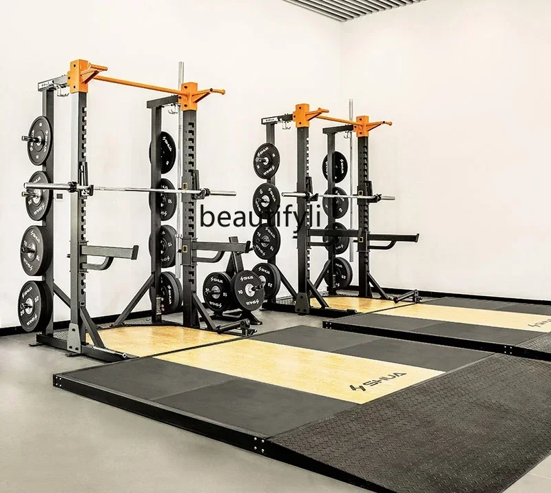 lt Entrenador de marco integral, equipo de pórtico de prensa de banco de sentadillas de máquina Smith de gimnasio