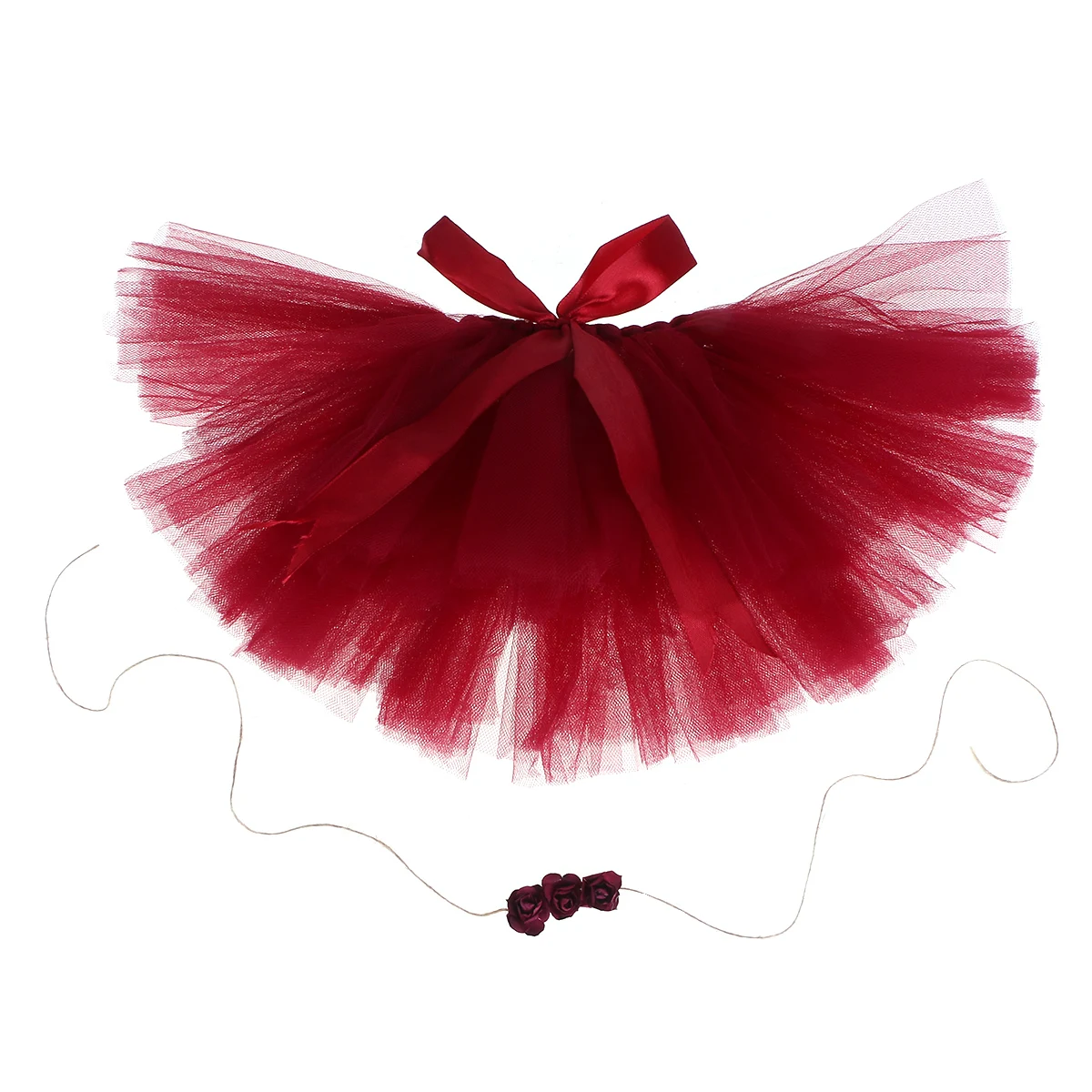 

Tulle Skirt Infant Tutu Dress Lightweight Breathable Newborn Girl Photography Prop Headband Veil Elastic Shower