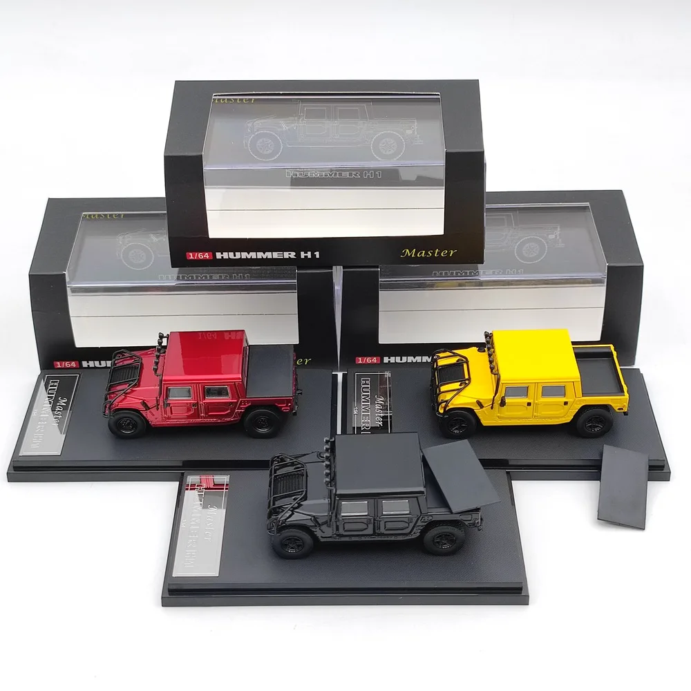 Master 1:64 for Hummer H1 Pickup Truck Diecast Toys Car Models Miniature Vehicle Hobby Collectible Gifts