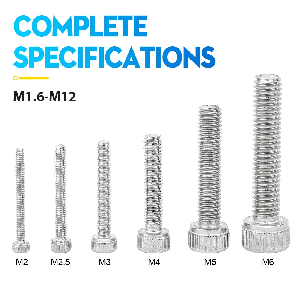 NINDEJIN Hexagon Hex Socket Cap Head Screw M1.6 M2 M2.5 M3 M4 M5 M6 M8 M10 Stainless Steel Allen Bolt DIN912 Hex Screw with Key