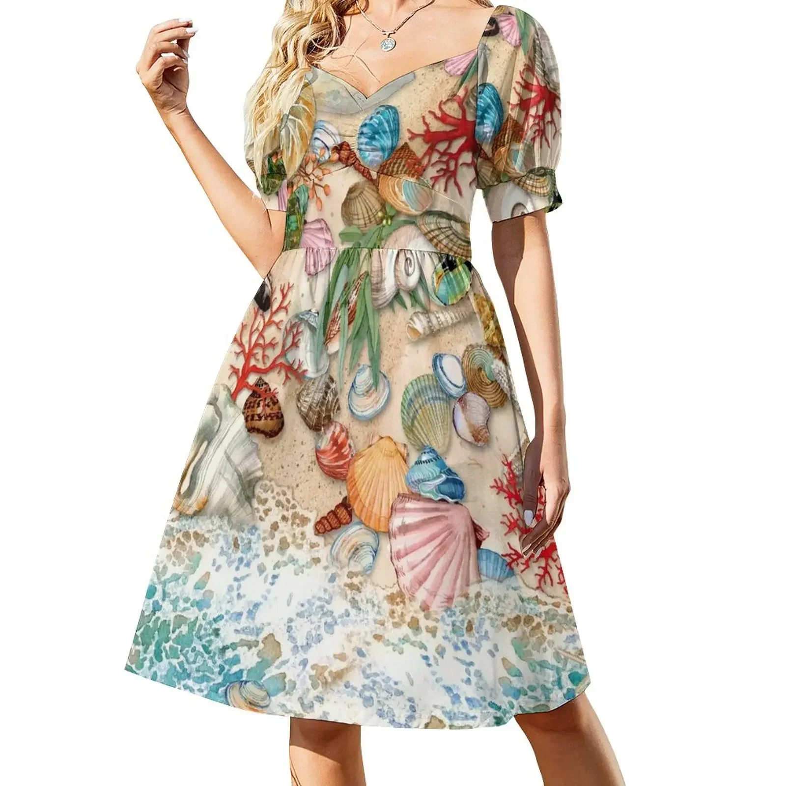 

Shells on the Shore Sleeveless Dress Women's evening dress Women's dress