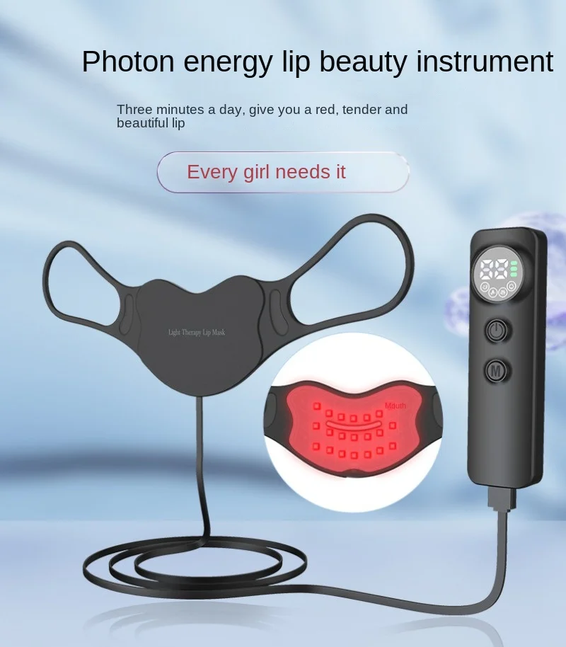 Photon Lip Beautifying Instrument Household Mask Type Infrared LED Electric Silicone Lip Beautifying Instrument Fade Lip Lines