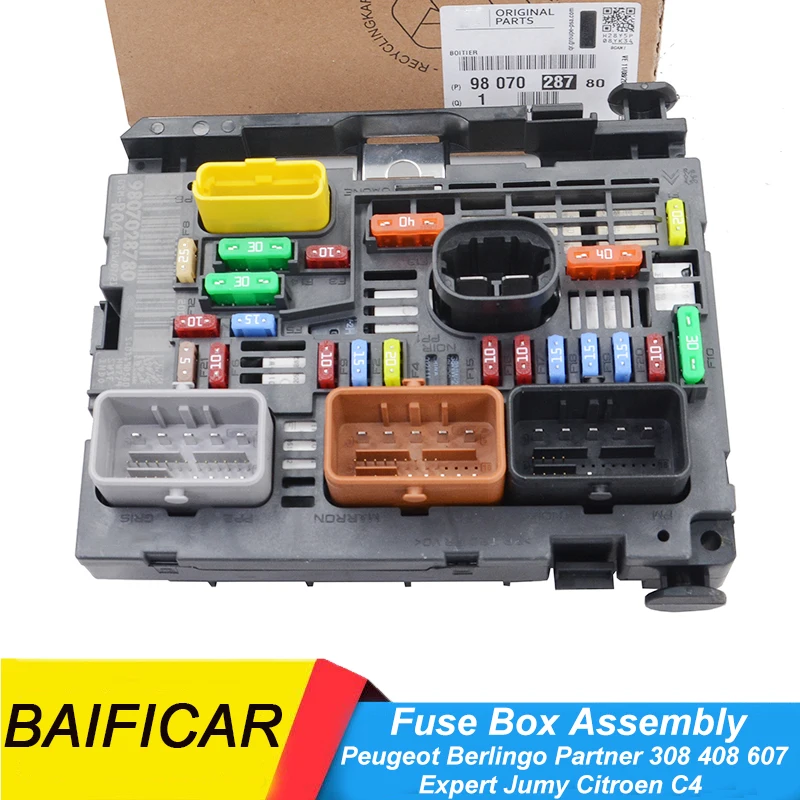 Baificar Band New Fuse Box Assembly 9807028780 9664706180 For Peugeot Berlingo Partner 308408607 Expert Jumy Citroen C4 BSM R04