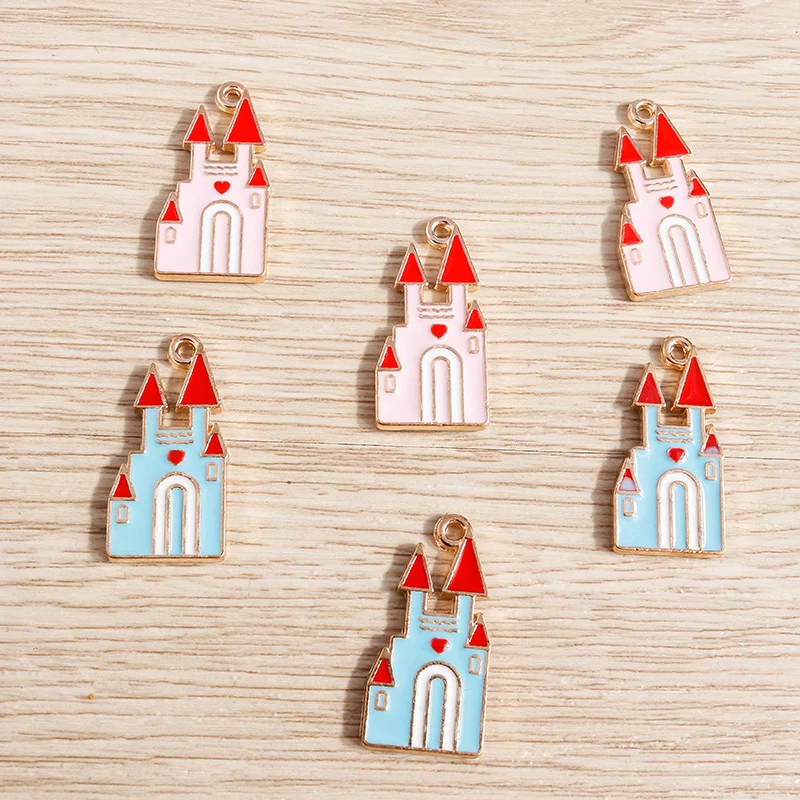 10 قطعة 12x25 مللي متر لطيف المينا القلعة Charms المعلقات لصنع المجوهرات أقراط القلائد أساور Crafts بها بنفسك الحرف اليدوية اكسسوارات