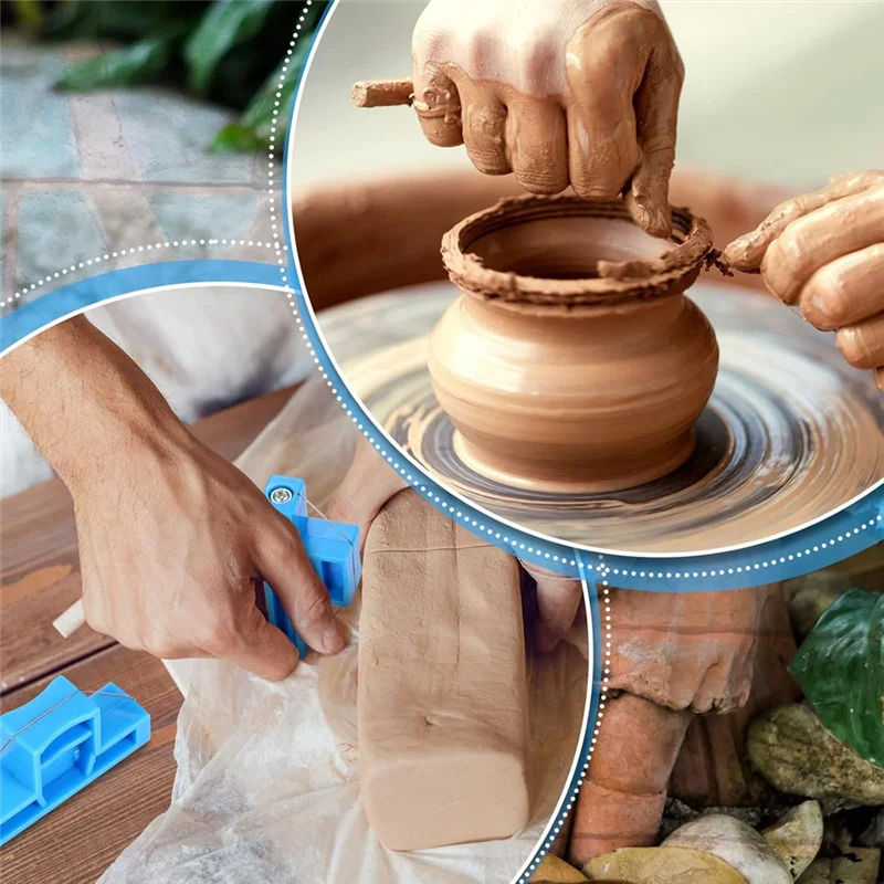 AB34-クレイツールセット-2ピースアングルカット小さな鋼線ベベルカッター陶器トリミング&プラスチックポットの彫刻用