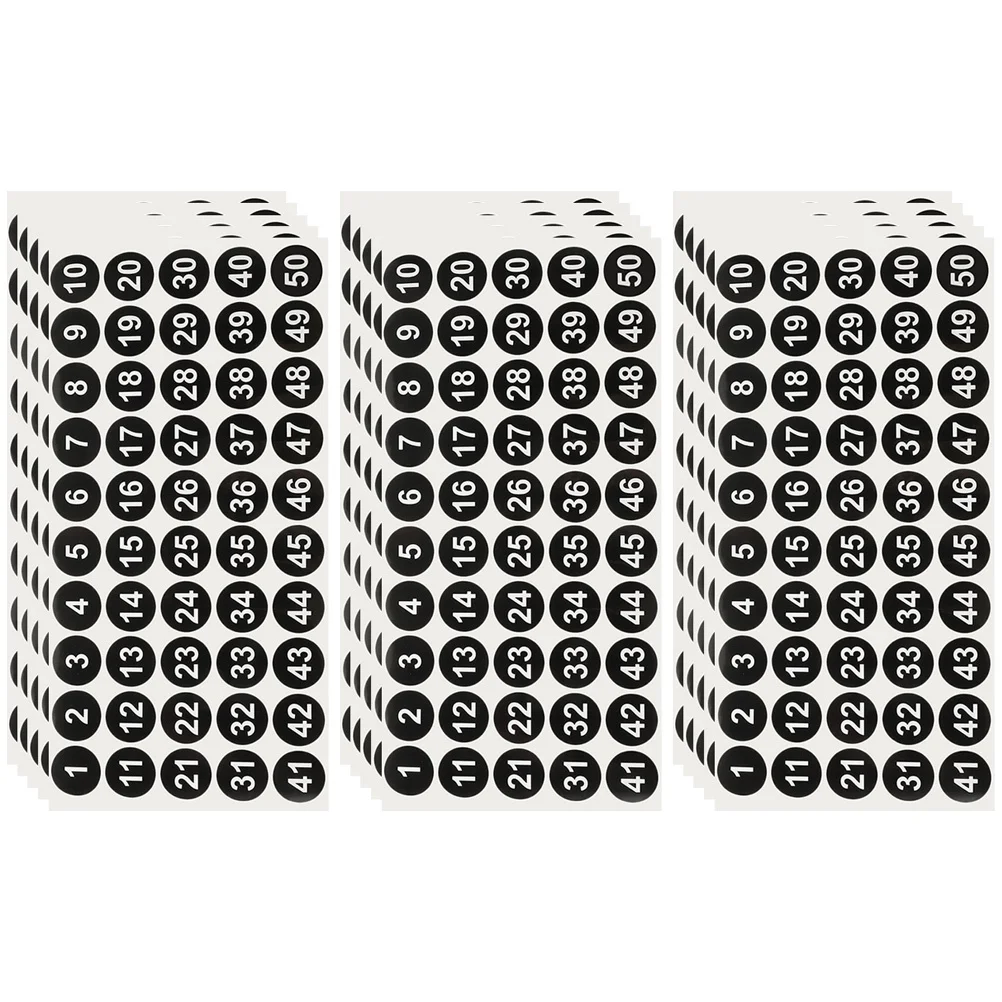 

15 Sheets Number Stickers Classification Digital Labels for Organizing Inventory Classroom Office Round Number Decals