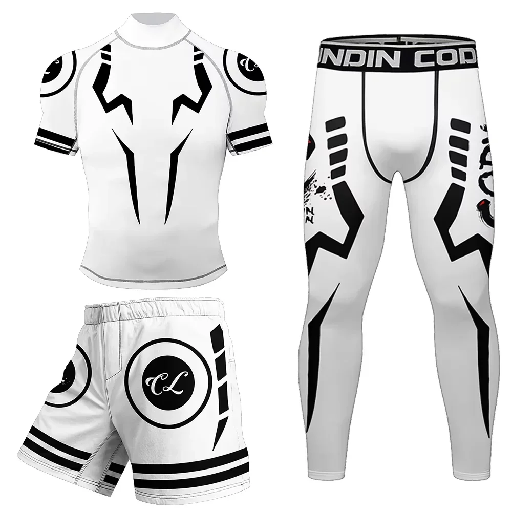 Men's MMA BJJ Tracksuit Muay Thai Jiu jitsu Boxing Sport Set Workout Fitness Rashguard Training Running Sportswear Gym Clothing