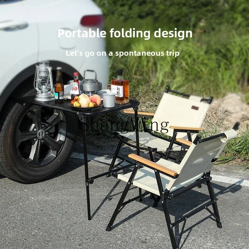 

SM outdoor camping table portable tire folding with lifting rack tire dining table