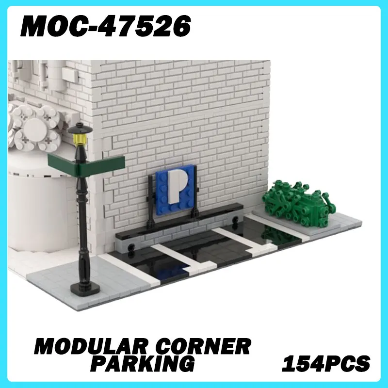 MOC-47526 Micro Architecture Modular Corner Parking Building Blocks DIY Model Bricks Puzzle Toys Brick Birthday Gifts 154Pcs