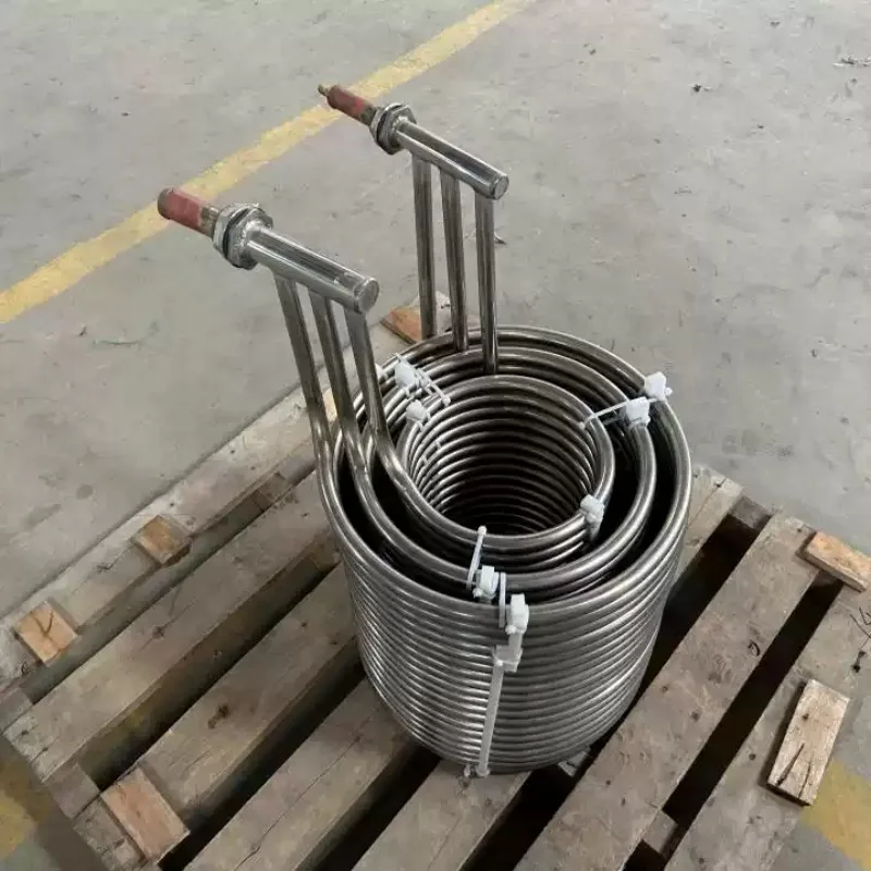1pcs Stainless Steel Titanium Tube Coil Elbow Evaporator Evaporation Heat Exchanger