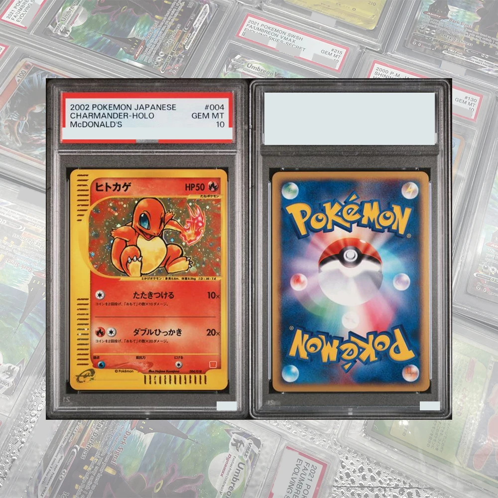 

Anime DIY Proxy PTCG Collection Graded Card Charmander Promo Holo Card Japanese 2002 Squirtle GEM MT 10 Holographic Label Gift