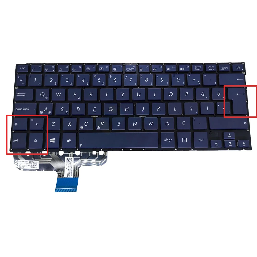 Turkey Keyboards For ASUS Zenbook UX301 UX301L UX301LA UX301LG Notebook  Blue/Silver