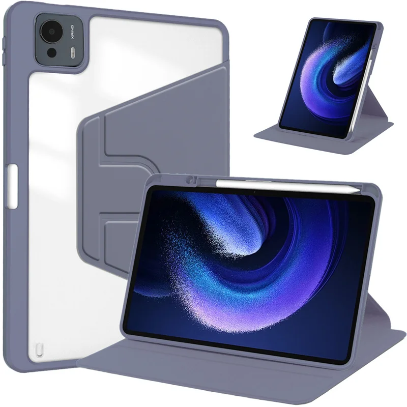 Etui na Honor Magic Pad 3 z uchwytem na długopis, obrotowe o 360 stopni, skórzane, akrylowe, przezroczyste, twarde etui z podstawką na Honor Magicpad 3 Cover 13.3" — zdjęcie produktu 3