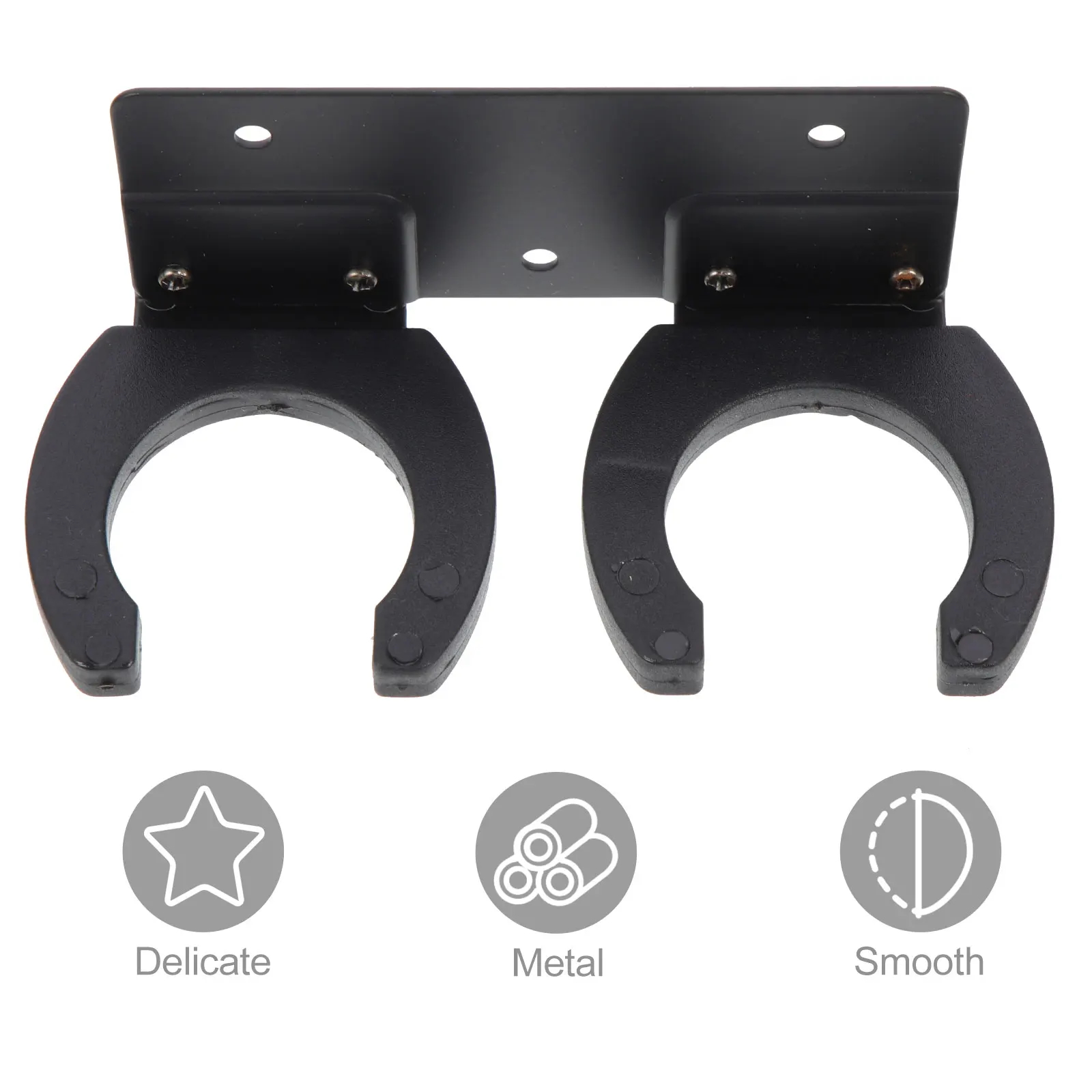 

Double Hook Microphone Bracket Sturdy Metal Wall-Mounted Mic Holder for Ktv Studio Conference Room Mic Accessories