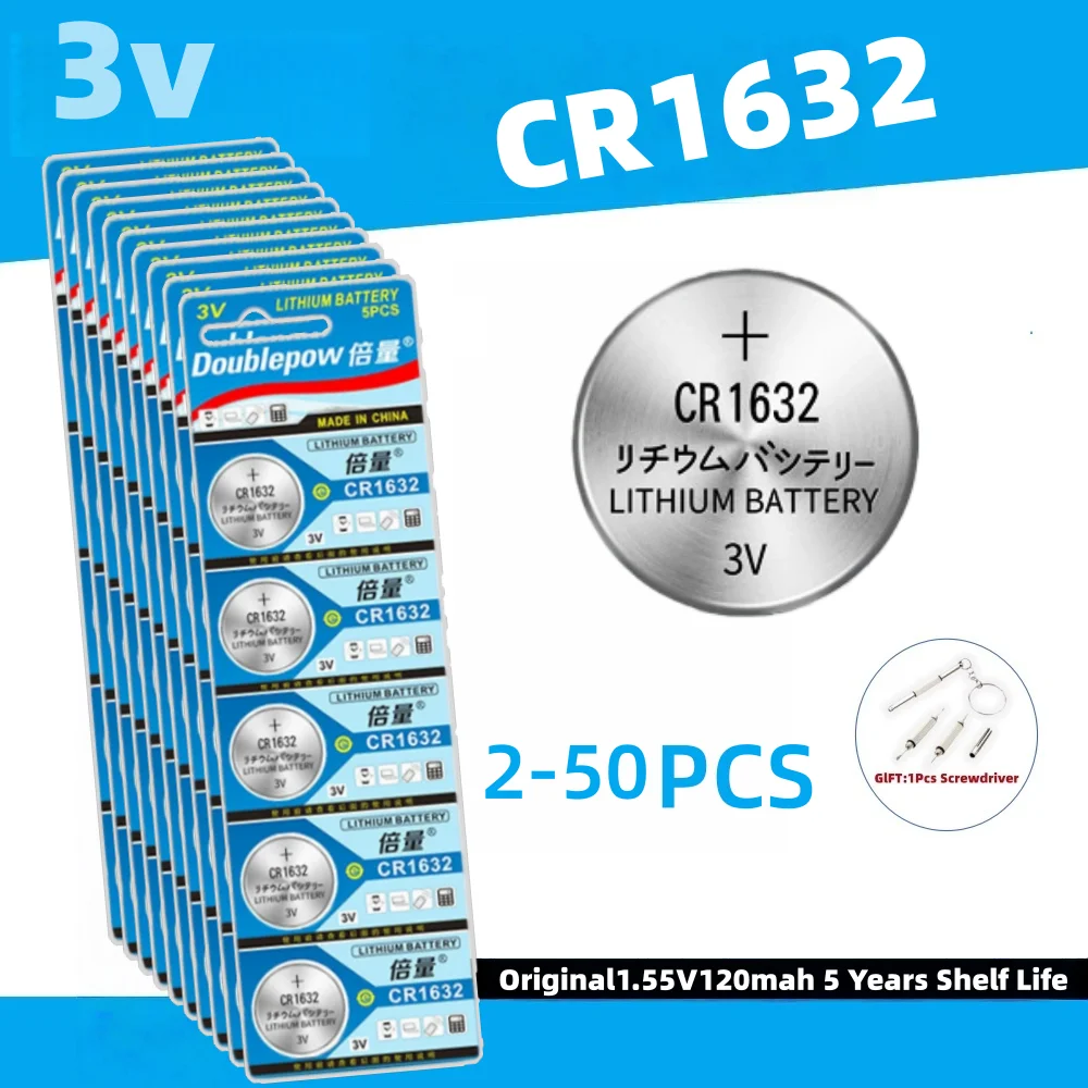 

CR1632 3V Lithium Button Coin Battery LM1632 BR1632 ECR1632 for Watches Toys Remotes & Electronic Devices