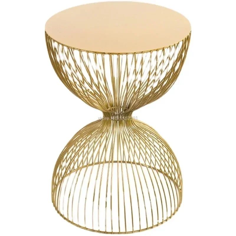 

Minimalist Wrought Iron Side Table Bedside Simple Modern Coffee Table Nordic Sofa Cabinet Small Round Outdoor Furniture in stock