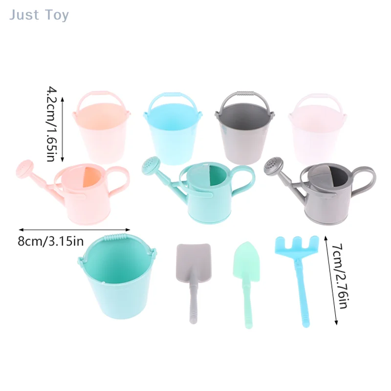 1:12 Dollhouse Miniature Watering Can Bucket Sprinkler Shovel Model Gardening Tools Decor Toy Doll House Accessories