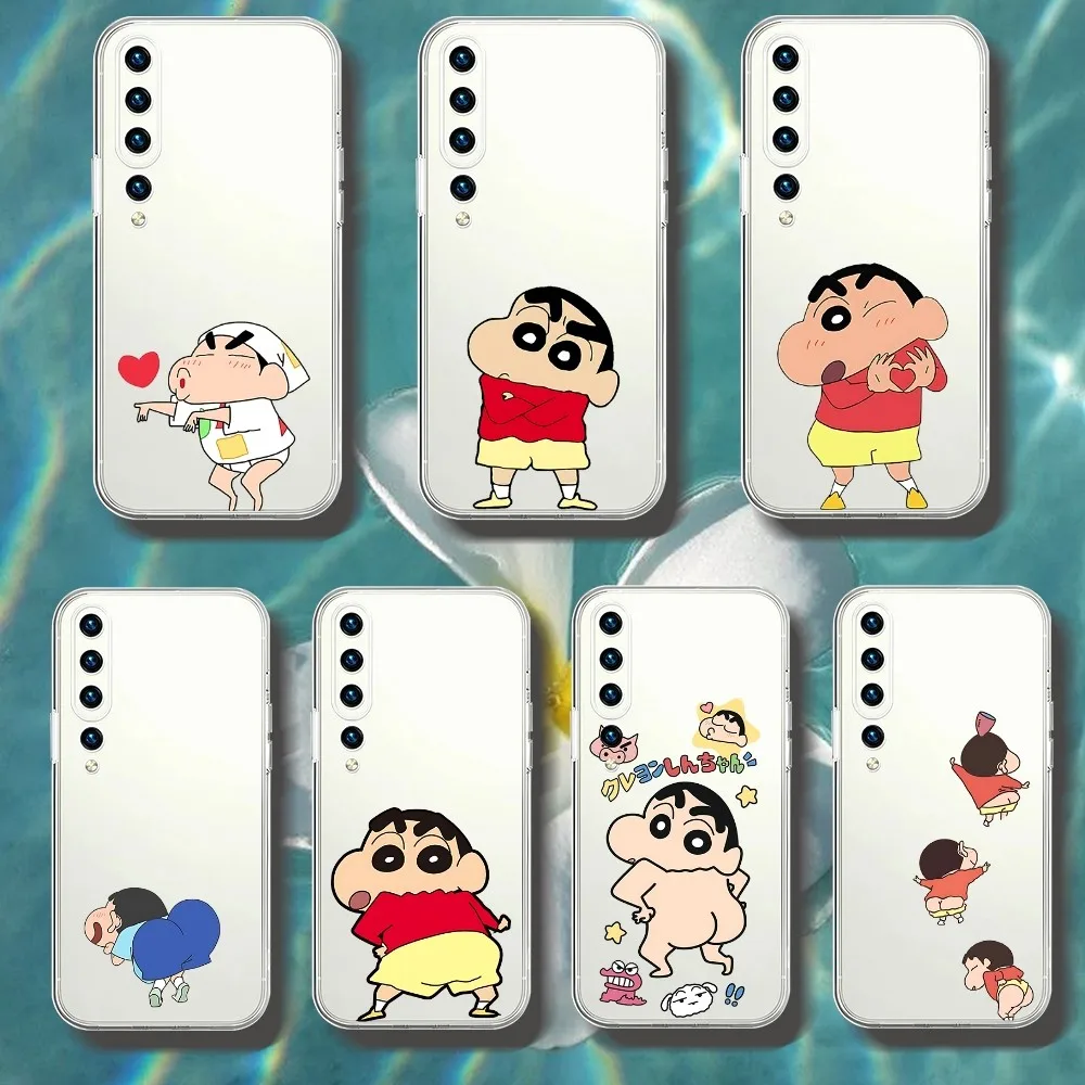 Funny Cartoon C-Crayon S-Shin-chan-n Phone Case For Xiaomi 11 Redmi Note 115G8T9A 9 10T Note8Pro Note9 12SUltra Transparent Case