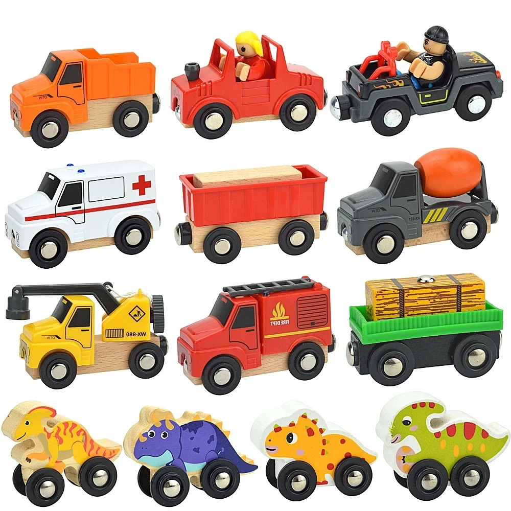 Magnetic Train Toys Wooden Train Accessories Anime James Locomotive Car Railway Vehicles Track Trains Toys Kids Gifts Wooden