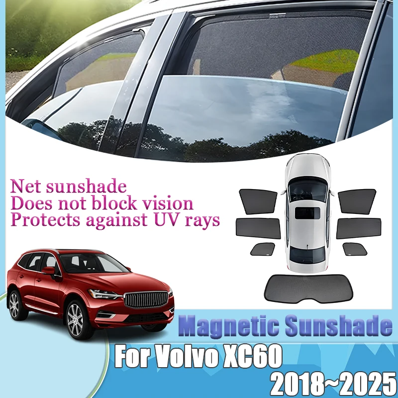 

For Volvo XC60 Accessories 2018~2025 Privacy Blind Curtain Side Window Mesh Windshield Frame Sun Visor Anti-UV Car Accessories