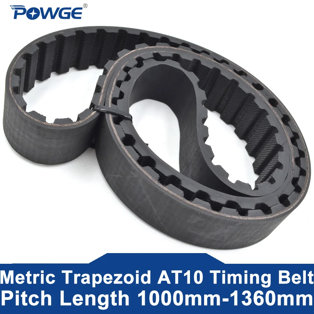 POWGE AT10 Timing belt Lp= 1000 1010 1050 1080 1100 1130 1150 1200 1210 1230 1240 1250 1280 1320 1350 1360  Width 10-50mm Rubber