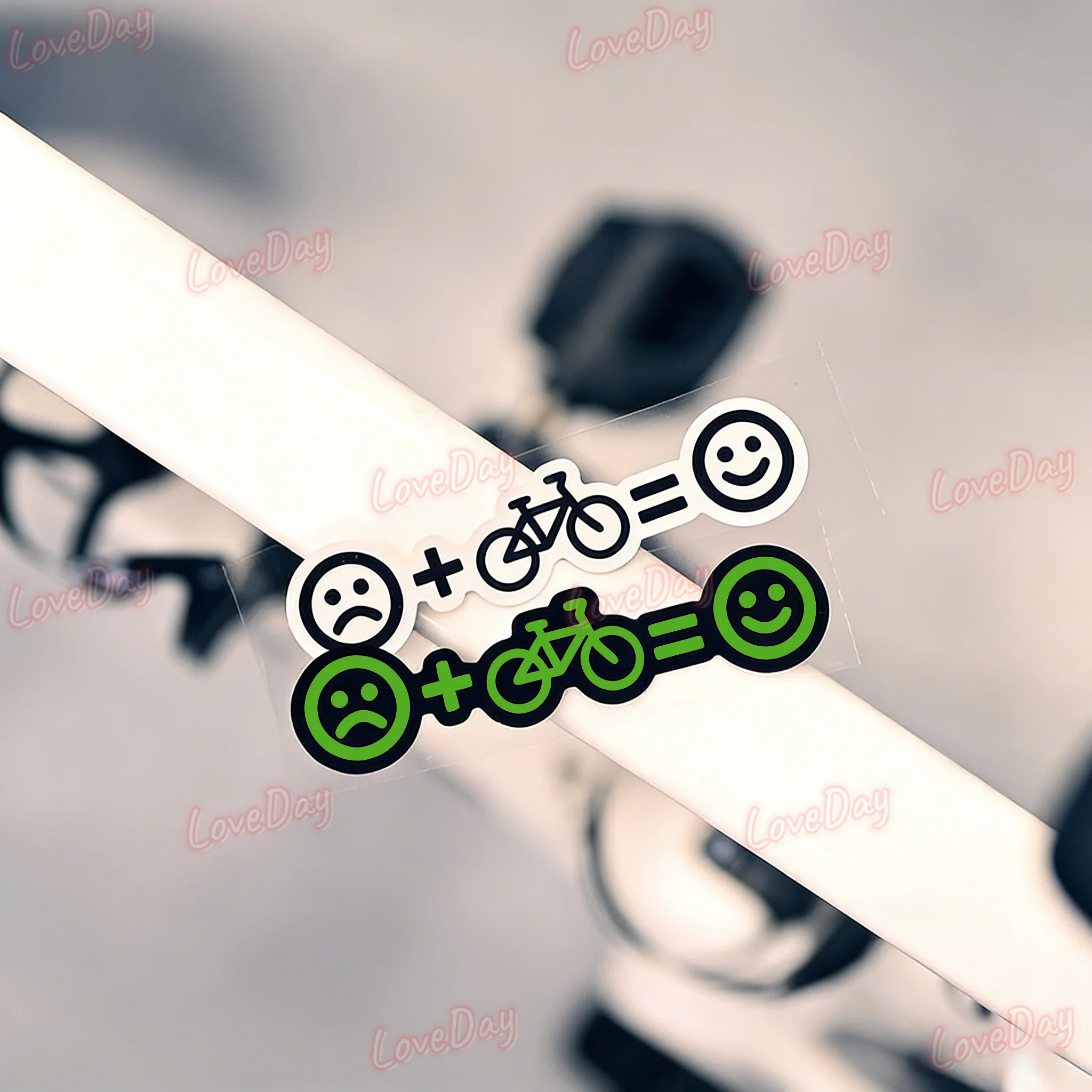 Funny Bike Decal Unhappy + Bike = Happy Cycling Makes Me Happy Mountain Bicycle Frame Stickers