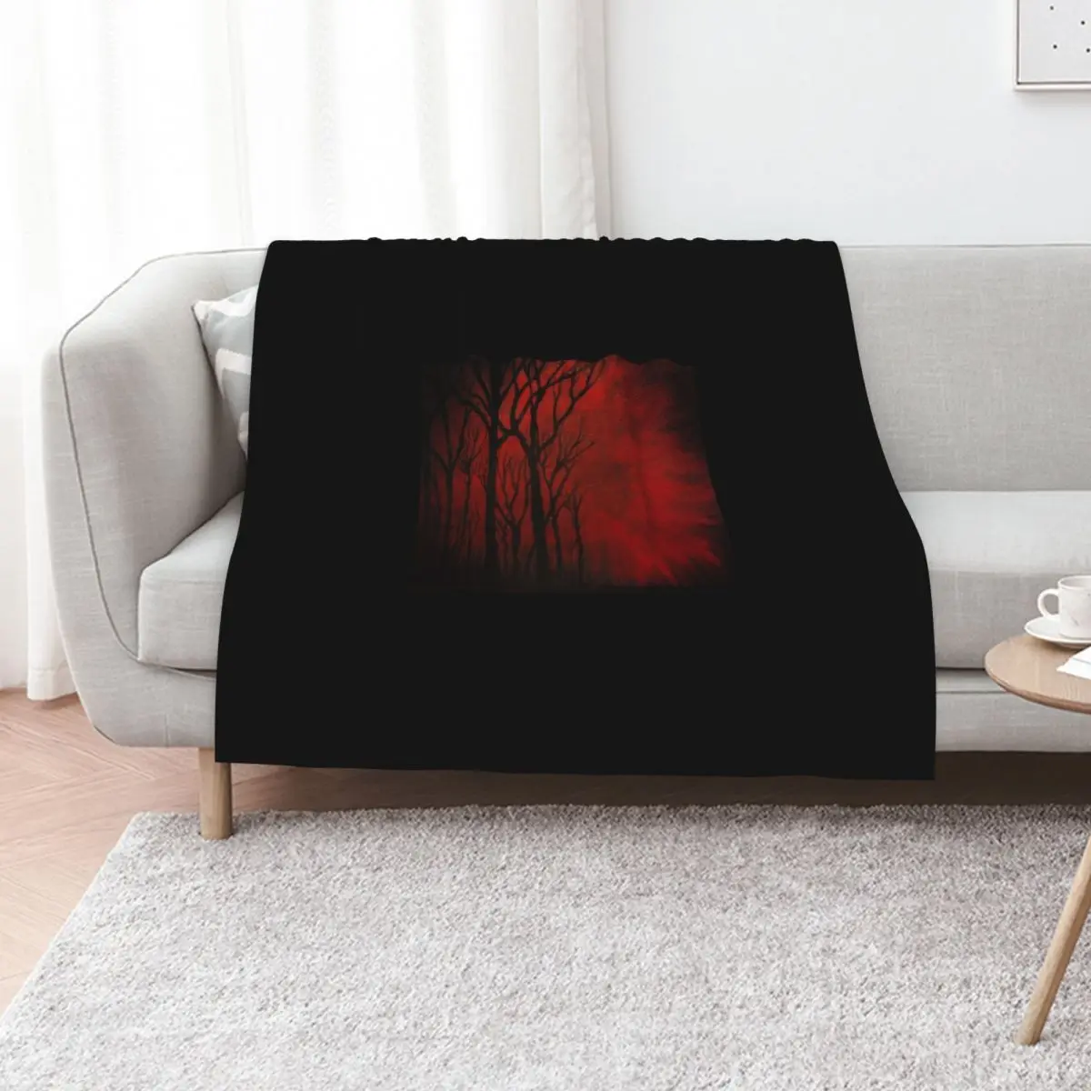 The Last Moments Of Day At The Forest Edge Throw Blanket Vintage Furrys Thermal Decoratives Weighted Blankets