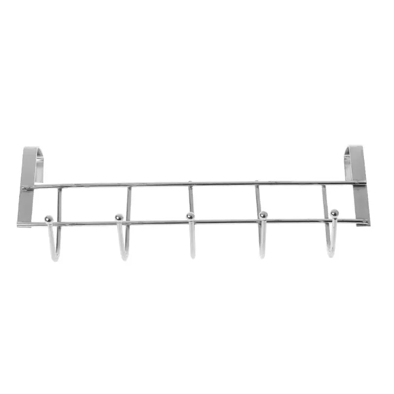 5 Hooks Over Door Clothing Hanger Rack Cabinet Door Loop Holder Shelf For Home Bathroom Kitchen For Sale door hanger