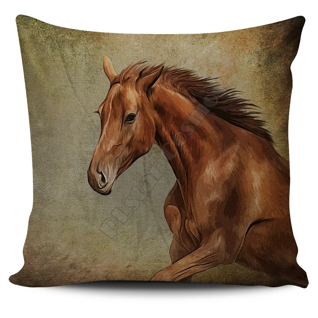 Horse Pillow Cover 3D All Over Printed Pillowcases Throw Pillow Cover Home Decoration 6 Style