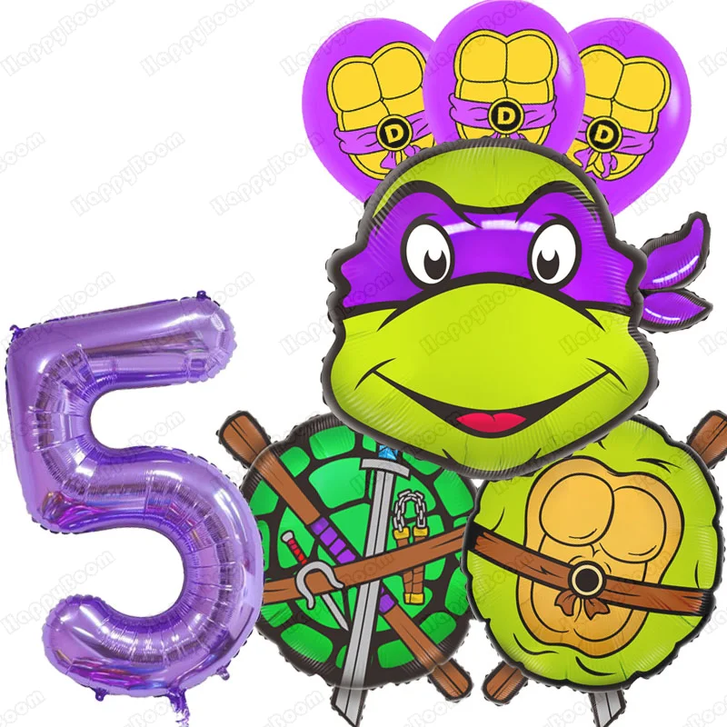 Teenage Mutant Ninja Turtles Themed Balloon Purple Digital Balloons 1-9old Birthday Party Decoration Supplies Party Photo Prop - view 5