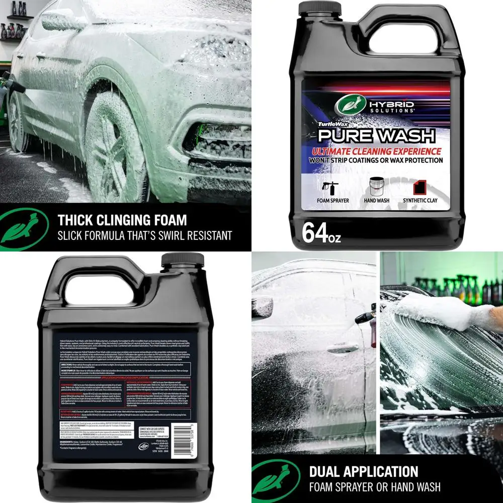 

54320 Hybrid Solutions Slick-N-Slide Pure Wash, pH Neutral, Extreme Foaming Car Wash Soap, Hand Wash or Foam Cannon Application,