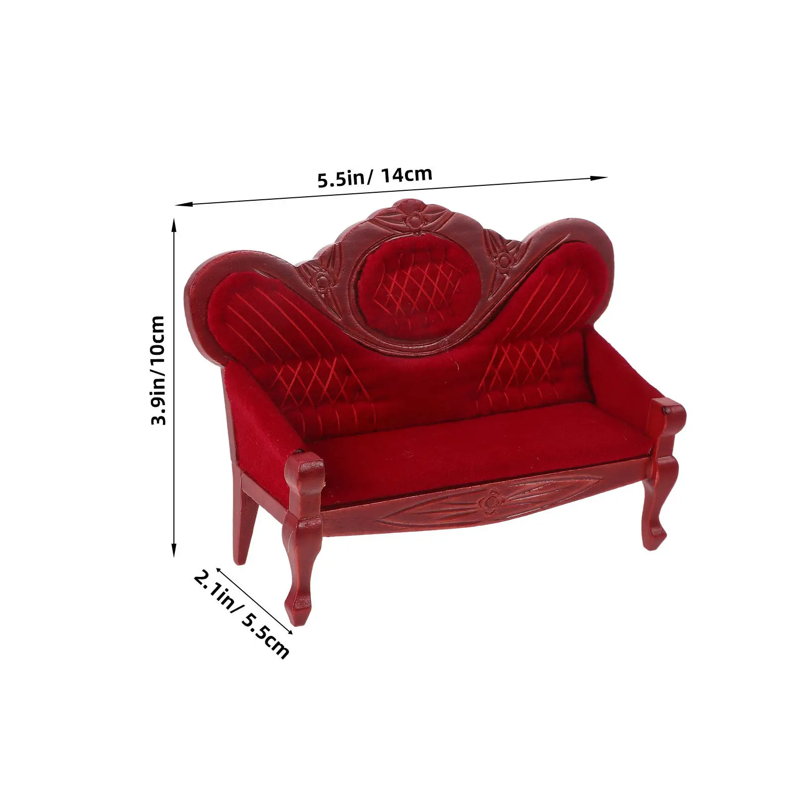 Victorian Miniature Wooden Bench – Realistic Dollhouse Furniture, DIY Assembly Living Room Decor for Miniatures