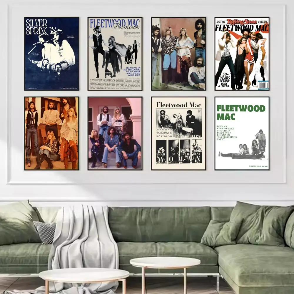 Rock Band F-Fleetwood Mac Poster Trendy And Easy-to-Apply Wall Art Stickers For Home Decor And Dorm Room Walls