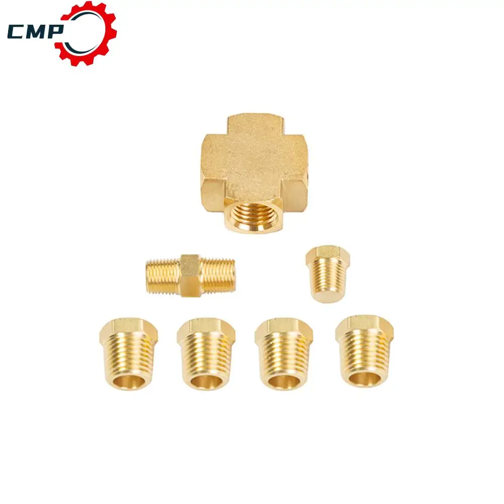 1Set Car Adapter Distributor for Oil Pressure Distributor Sender Oil Temperature Sensor 1/8 Inch-27 NPT 1/4 Inch-18 NPT
