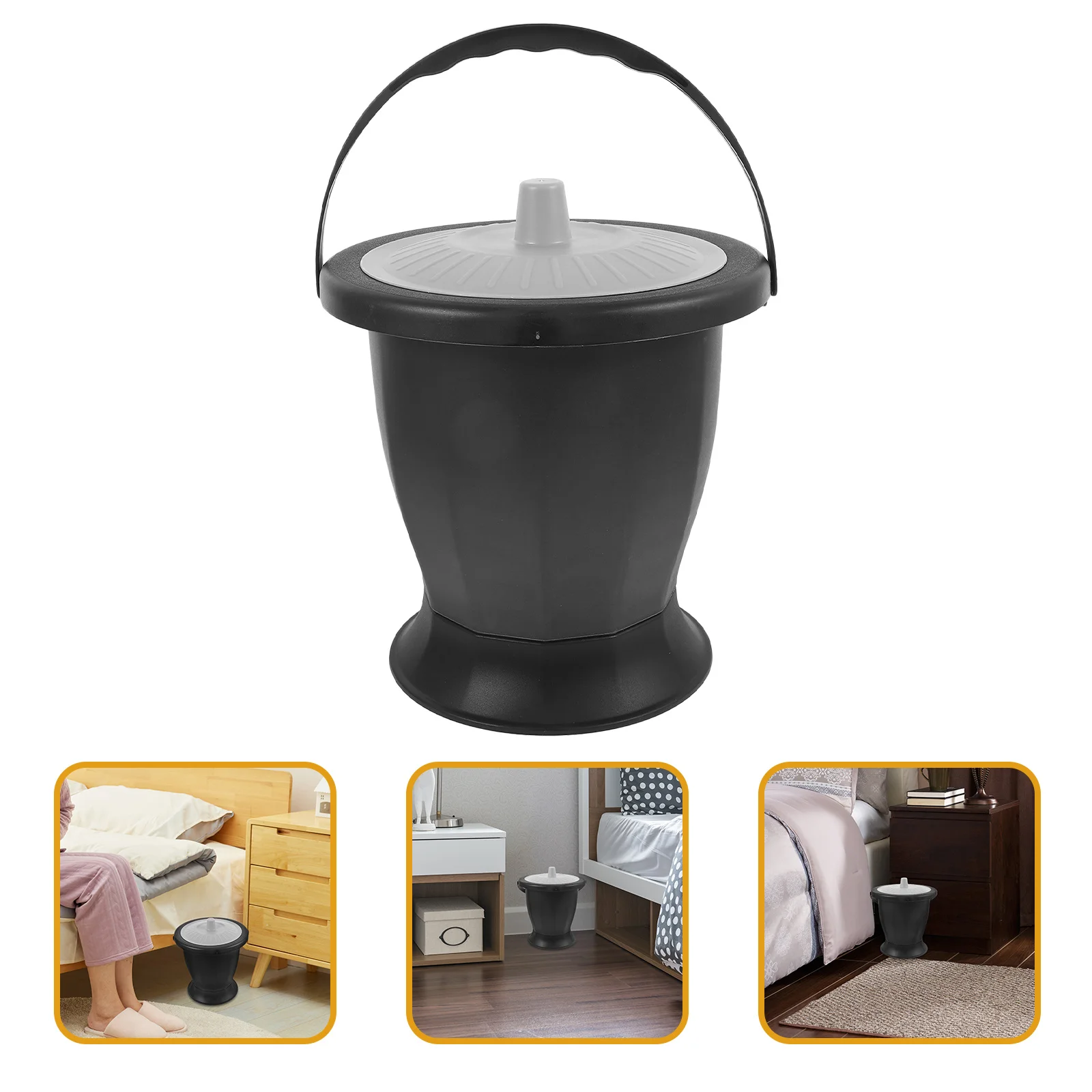 

Adult Chamber Pot Portable Plastic Spittoon With Handle Lid For Elderly Urine Bucket Bedside Toilet Night Use Reusable