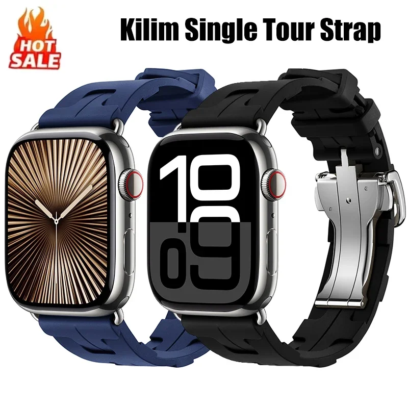 Cinturino Kilim Single Tour per cinturino Apple Watch Ultra 2 49mm 44mm 45mm 40mm 42mm 46mm 41mm Bracciale in pelle iWatch 10 9 8 7 6 5 4 3