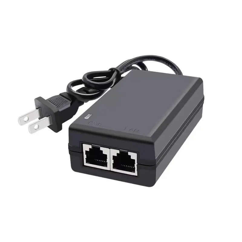 

2 Port Gigabit Passive PSE PoE Injector CCTV Power Supply Ethernet 24V1A AC Wire US Plug Case Type LAN Desktop