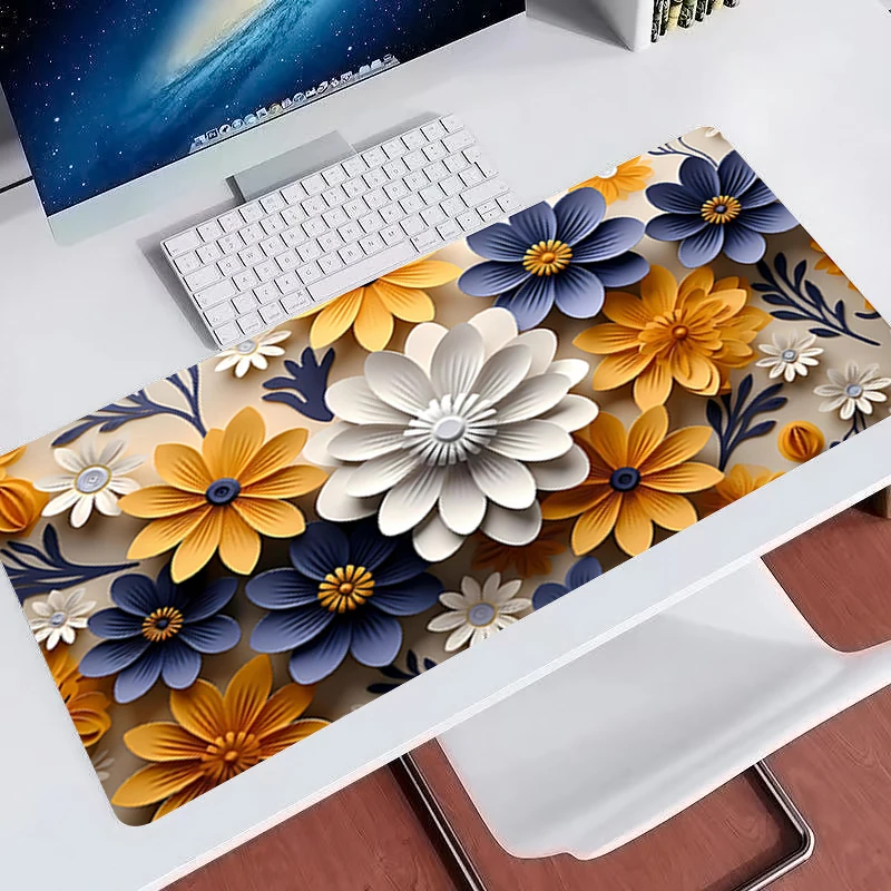 kawaii Mouse Pad Daisy Office Desk Mat Computer Mousepad Gaming Accessories Tablet Varmilo Keyboard Pad Large Gamer Mausepads