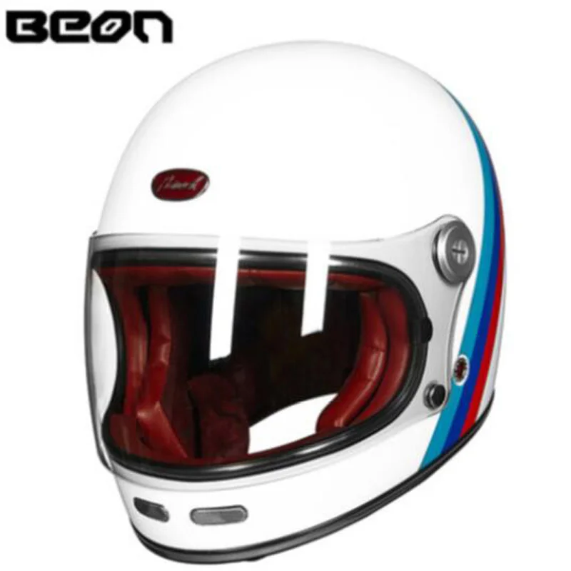 BEON Men\'s Women\'s Retro Full Face Motorcycle Helmet Motocross Motorcycle Running Helmets Capacete De Moto Casco Casque Cascos