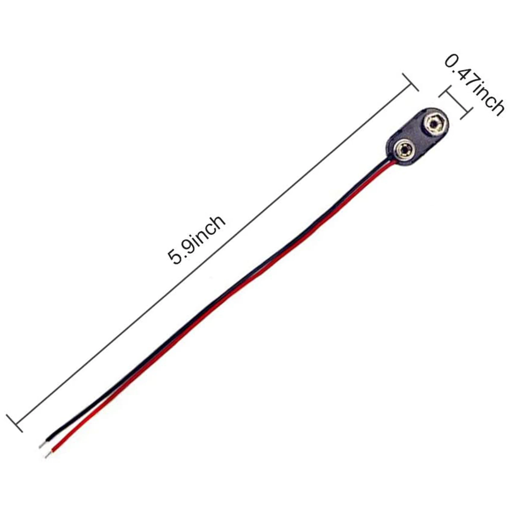AB42-100 قطع من 9 فولت بطارية موصل زر تيار مستمر المشبك ذكر سلك محول البطارية محطة نوع I 150 مللي متر #4