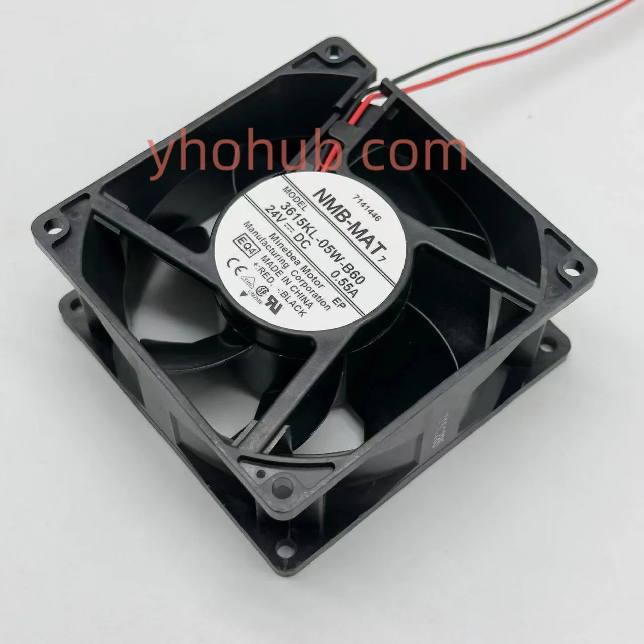 

NNMB-MAT 3615KL-05W-B60 EQ4 EQ1 DC 24V 0.55A 92x92x38mm 2-Wire Server Cooling Fan