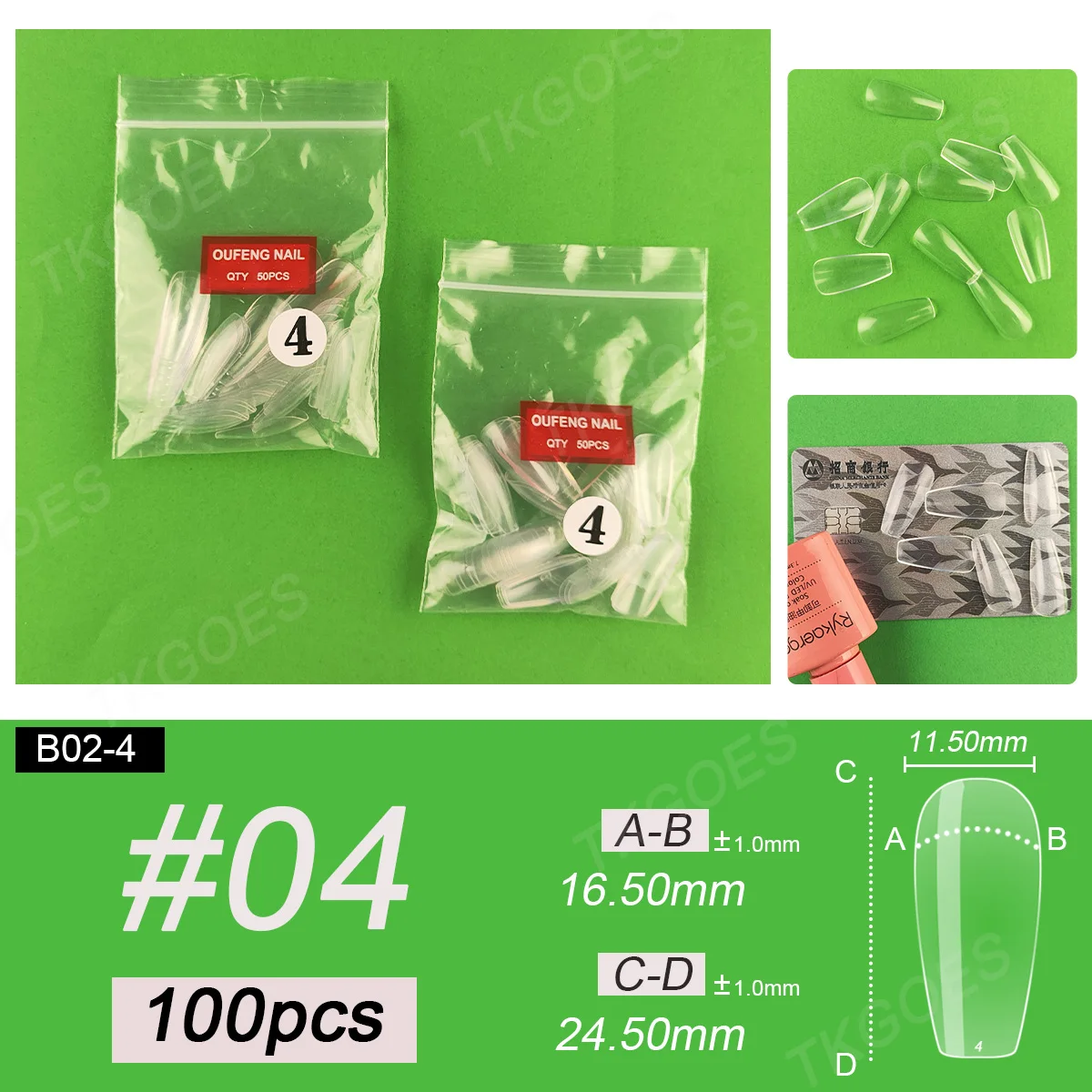 B02 사이즈 3 4 5 6 미들 발레리나 모양 인조 손톱 팁 단일 사이즈 100개 리필 가짜 손톱 팁 드로잉 폴리시 디스플레이